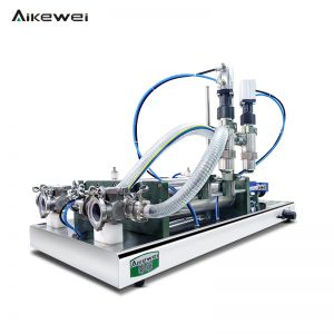 半自动双头卧式膏液灌装机